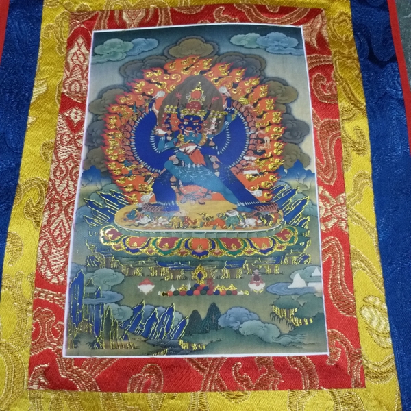 Tranh Thangka Đại Oai Đức Minh Vương_35x20cm